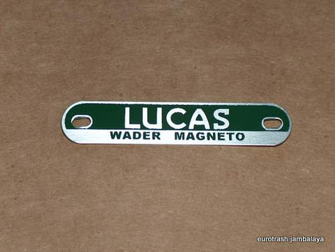 Lucas Racing Magneto Badge Plate Triumph BSA Norton WADER