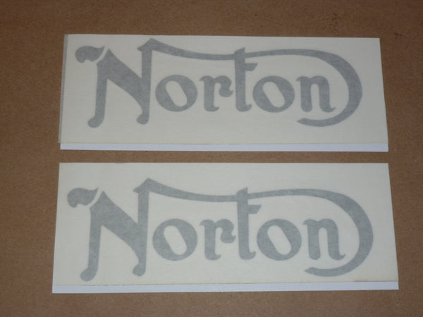 Norton Commando 750 850 Tank Decal Set Pair – Silver, 06-3179 06-4882 – Unbranded New Old Stock