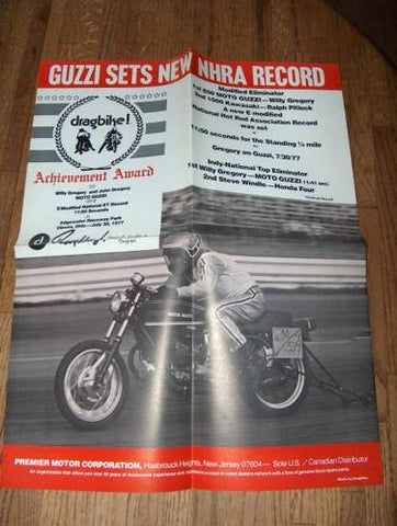 Moto Guzzi Drag Race Poster nos v7 sport lemans falcone