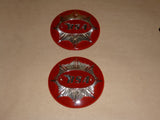BSA ROUND Gas Fuel Tank Badge SET 1949-63 RED/SILVER 65-8228 65-8193