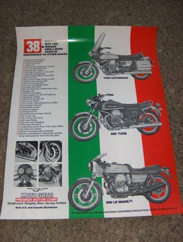 Moto Guzzi "38 REASONS" Poster nos lemans convert t3