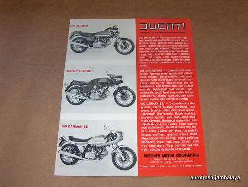 NOS Ducati Darmah 900 SS SD Brochure 1 sheet/2-sided