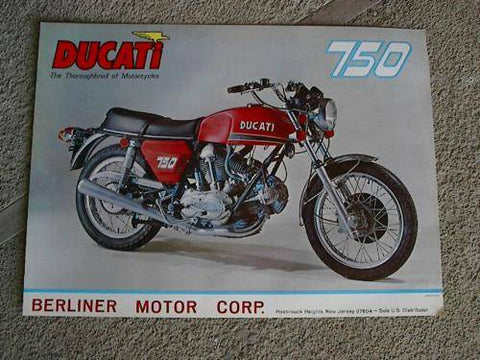 Ducati GT 750 Bevelhead Poster Vintage NOS sport 860