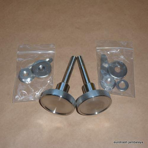 Triumph X75 Hurricane Seat Knob Set ALUM BILLET and STAINLESS