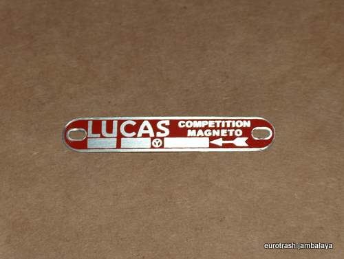 Lucas Competition Magneto Badge Plate NEW Triumph BSA Norton LFT