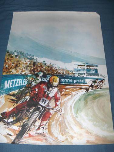 Vintage ESO Jawa Poster by Metzler NOS a speedway beauty ahrma