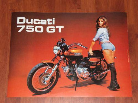 Vintage Ducati Poster 750 GT the one with that girl...