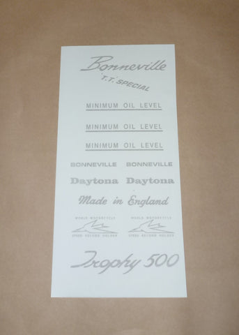Triumph Waterslide Decal Set 4 bonneville TT Special 500 650 oil tank