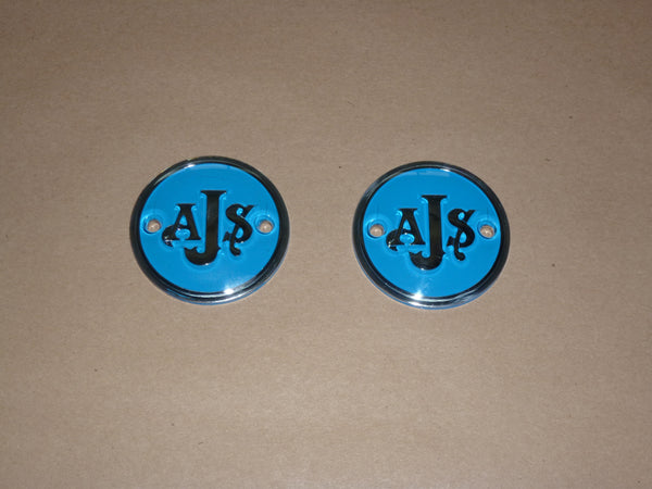 AJS Gas Fuel Tank Badge SET Model 20 30 31 500 650 02-2362 blue/silver