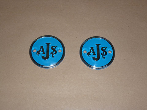 AJS Gas Fuel Tank Badge SET Model 20 30 31 500 650 02-2362 blue/silver