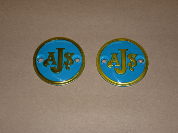 AJS Gas Fuel Tank Badge SET Model 20 30 31 500 650 02-2520 blue/gold