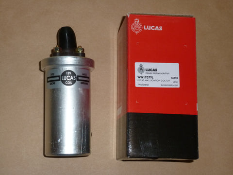 GENUINE Lucas 45110 MA 12 Volt Ignition Coil BSA A50 A65 Triumph 500 650 1 7/8"