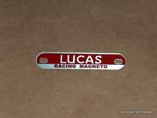 Lucas Racing Magneto Badge Plate Triumph BSA Norton RED