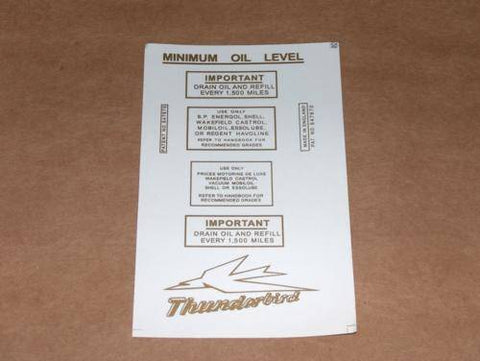 Triumph Pre-Unit Decal Set 2 trophy thunderbird 500 650