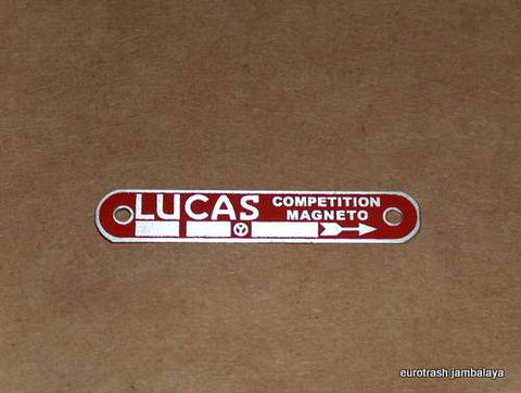 Lucas Competition Magneto Badge Plate NEW Triumph BSA Norton RT