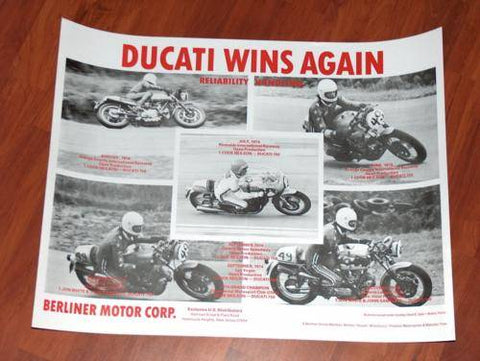 Vintage Ducati Racing Poster Cook Neilson desmo sport 750