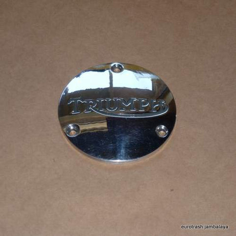 Triumph Billet Alternator Rotor Cover w/ BLACK SCRIPT 500 650